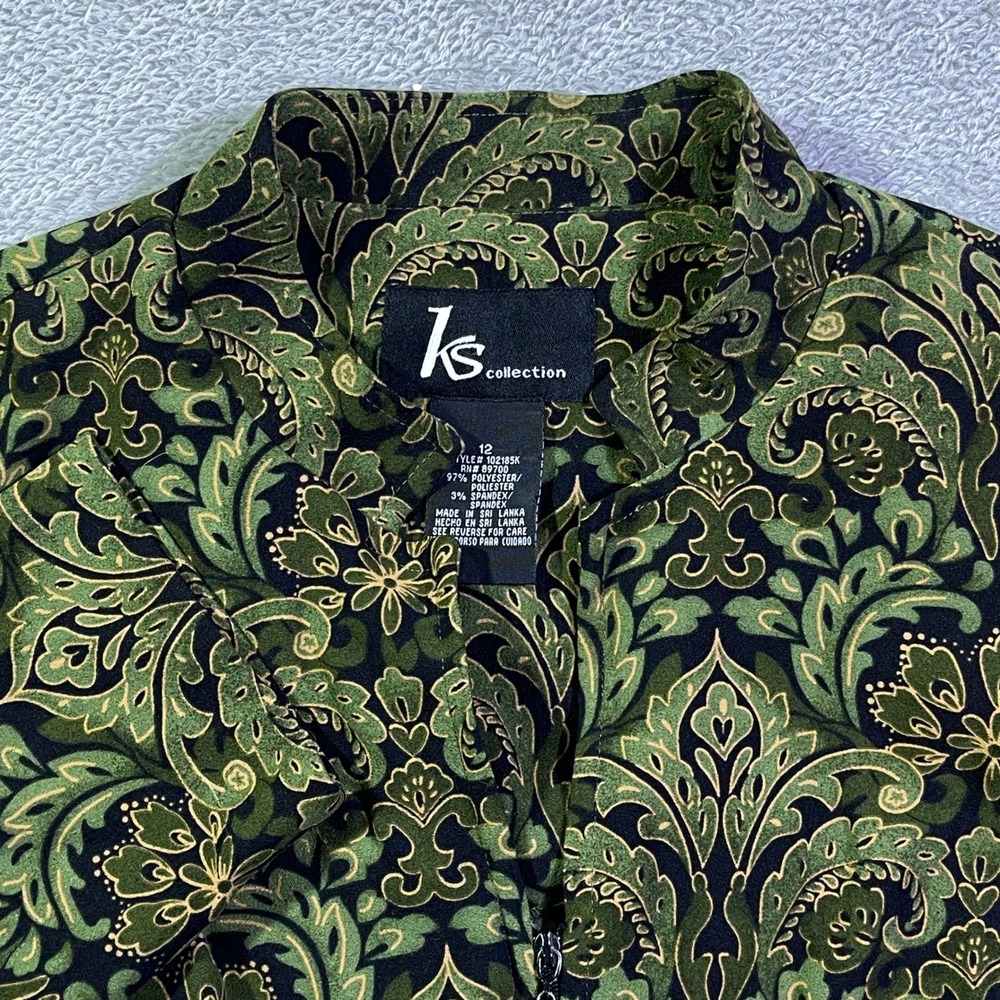 KS Collection‎ Womens Paisley Print Zip Front Jacket Size 12